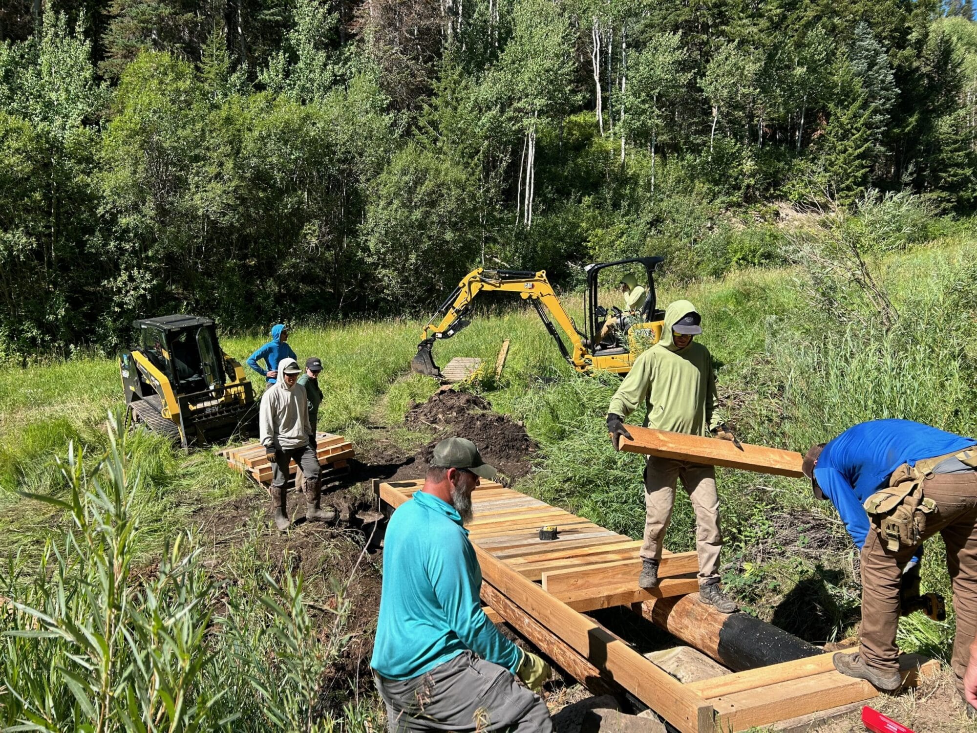 construction on walkway in the park