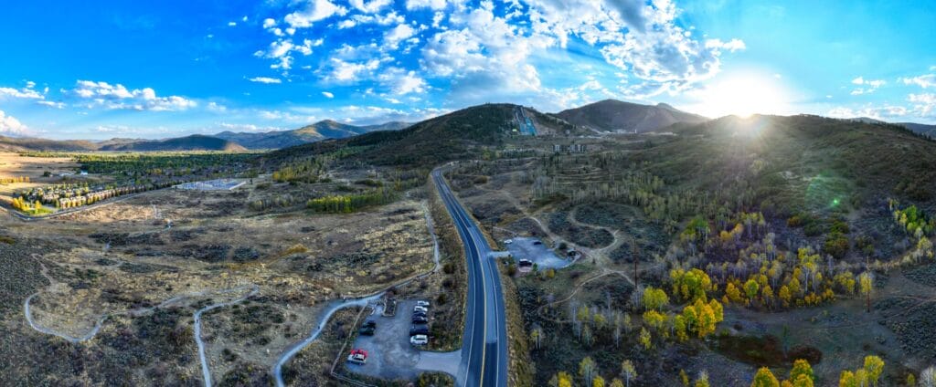 Run-A-Muk Off-leash Dog Area and RTS Open Space with Olympic Parkway passing through the two properties.