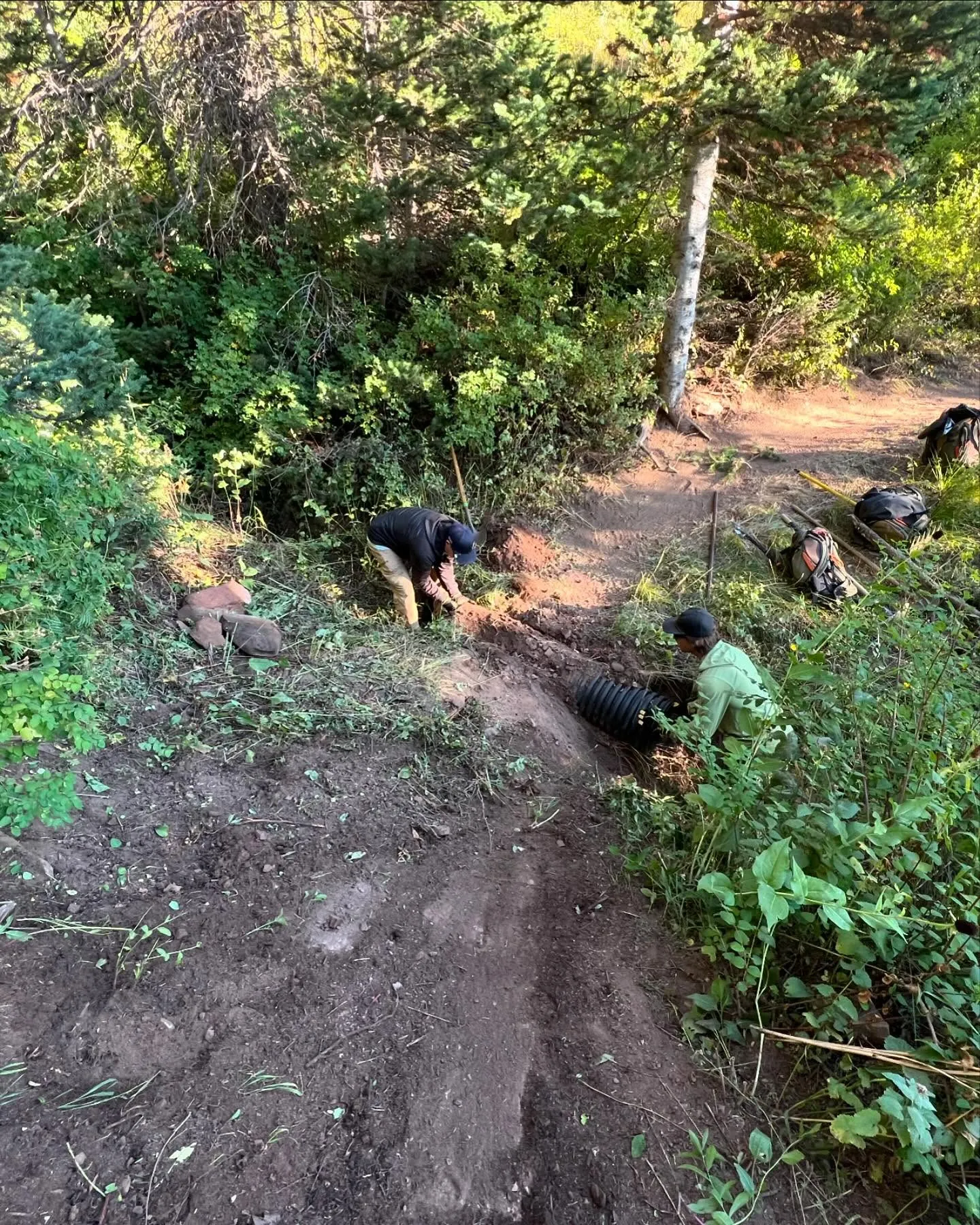 Trail maintenance drainage